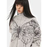 grey butterfly sweater plus size