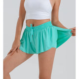 nylon light green flowy butterfly shorts