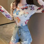 cheap Mesh Butterfly Top