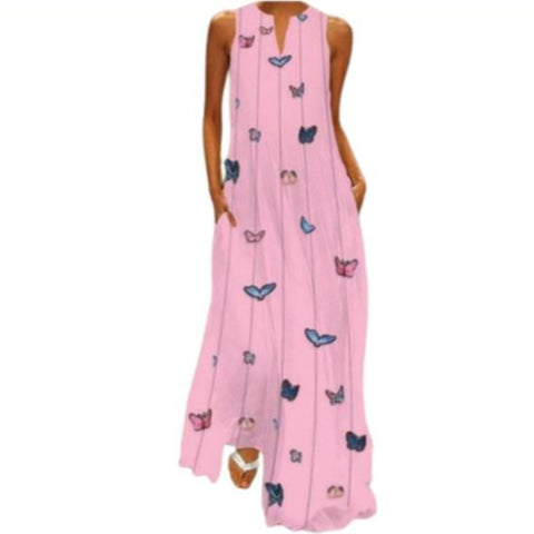 palevioletred butterfly dress