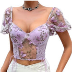 Purple Butterfly Corset Top