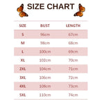 size chart for a butterfly tank top
