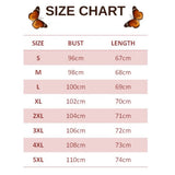 size chart for a butterfly tank top