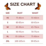 size chart for beige white butterfly corset top