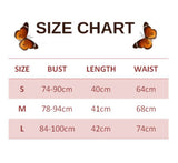 size chart for Black Butterfly Corset Top