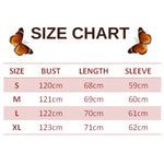 size chart for butterfly embroidered sweater