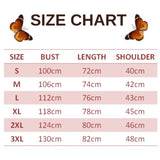 size chart for blue butterfly cardigan