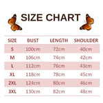 size chart for beige butterfly cardigan