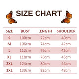 size chart for beige butterfly cardigan