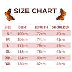 size chart for blue butterfly cardigan