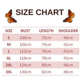 size chart for blue butterfly cardigan