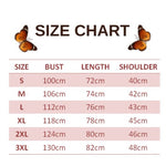 size chart for cloudywing butterfly cardigan