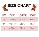 size chart for brown butterfly crop top