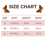 size chart for brown butterfly crop top