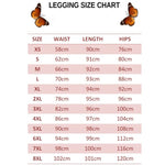 size chart for whimsical butterfly leggings