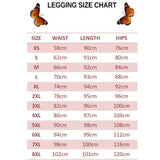 size chart for festival butterfly leggings