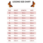 size chart for buckeye butterfly leggings