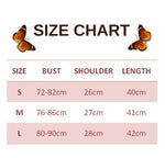 size chart for Butterfly Embroidery Crop Top