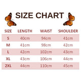 size chart for butterfly sleeve crop top