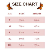 size chart for butterfly tank top pattern