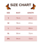 size chart for Cool Butterfly Tank Top