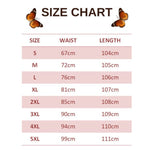 size chart for colorful butterfly wide leg pants