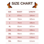 size chart for baggy pants with butterfly wings