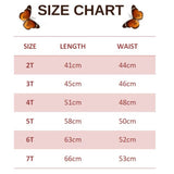 size chart for dark blue butterfly leggings