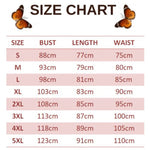 size chart for floral butterfly dress