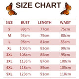 size chart for floral butterfly dress