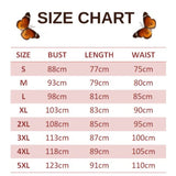 size chart for cyan butterfly dress