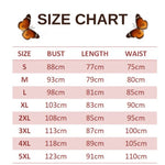 size chart for lavender butterfly dress