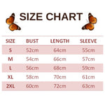 size chart for double face butterfly sweater