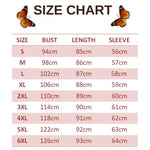 size chart for gold butterfly dress