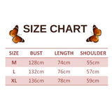 size chart for grey butterfly sweater