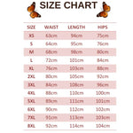 size chart for peony butterfly leggings