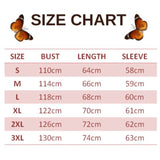 size chart for dimgray butterfly pullover