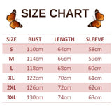 size chart for khaki butterfly pullover