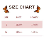 size chart for kimono japanese butterfly