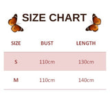 size chart for kimono japanese butterfly