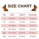 size chart for blue spotted emperor butterfly dress