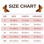 size chart for orange banded shoemaker butterfly dress