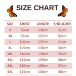size chart for colorful butterfly dress