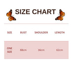 size chart for White Butterfly Mesh Top