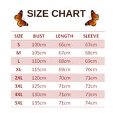 size chart for cornflower blue butterfly sweater