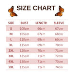 size chart for royal blue butterfly sweater