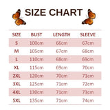 size chart for gold butterfly sweater
