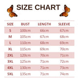 size chart for emperor butterfly sweater