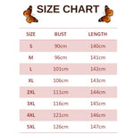 size chart for moccasin butterfly dress