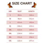 size chart for palevioletred butterfly dress